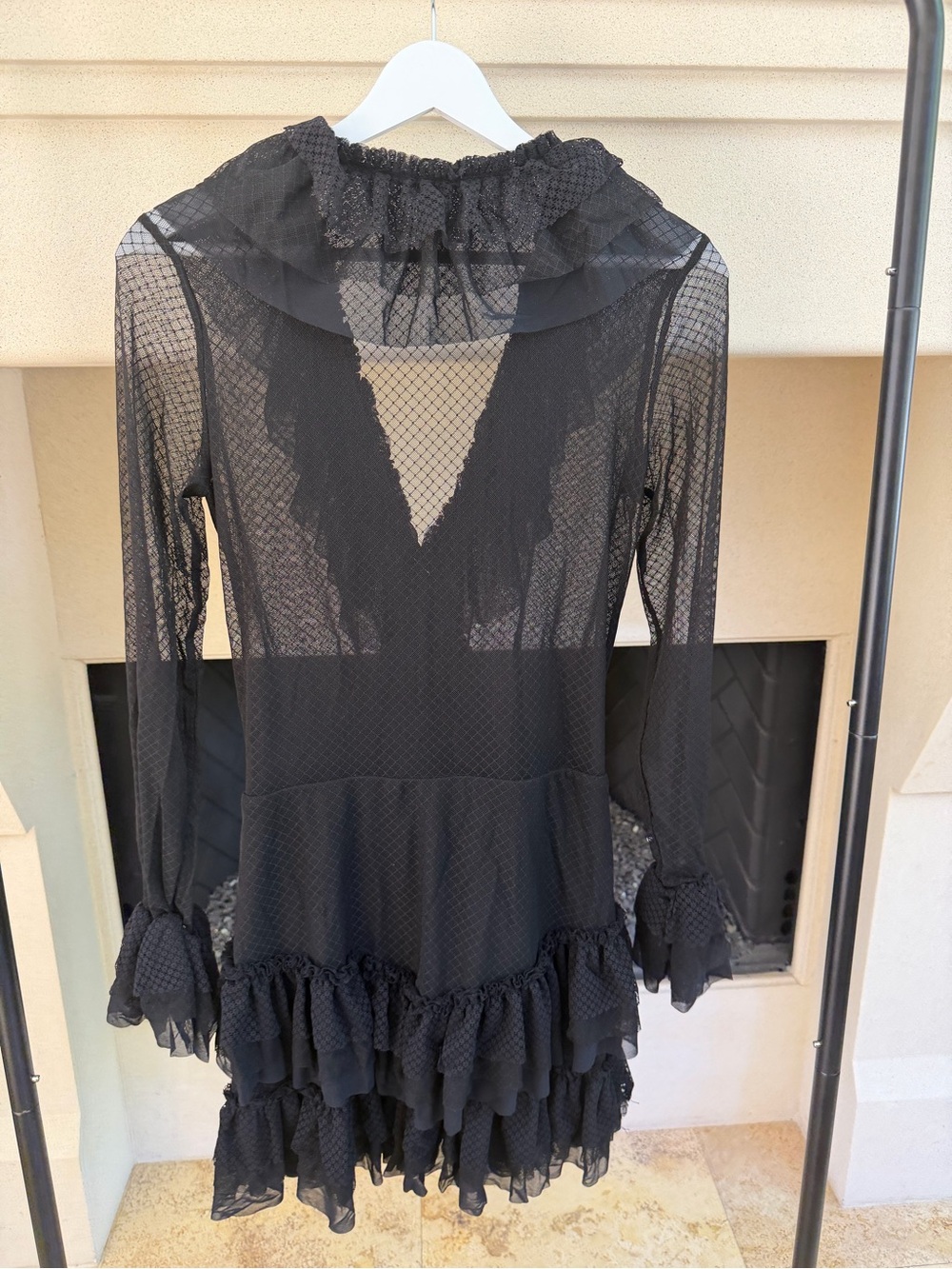 HAH Black Ruffled Mesh Dress - Picture 2 of 3